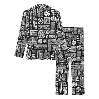 Polynesian Pattern Print Design A02 Women's Long Pajama Set