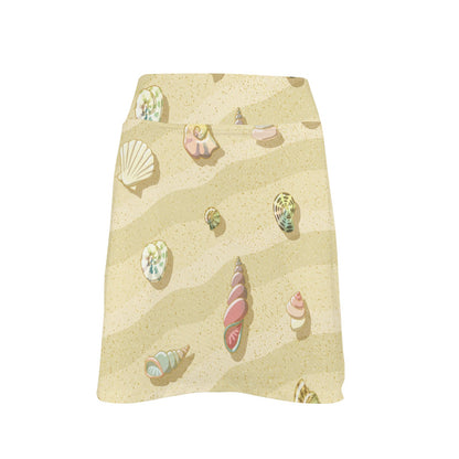 Beach with Seashell Theme 17" Golf & Pickleball Skort with Pockets