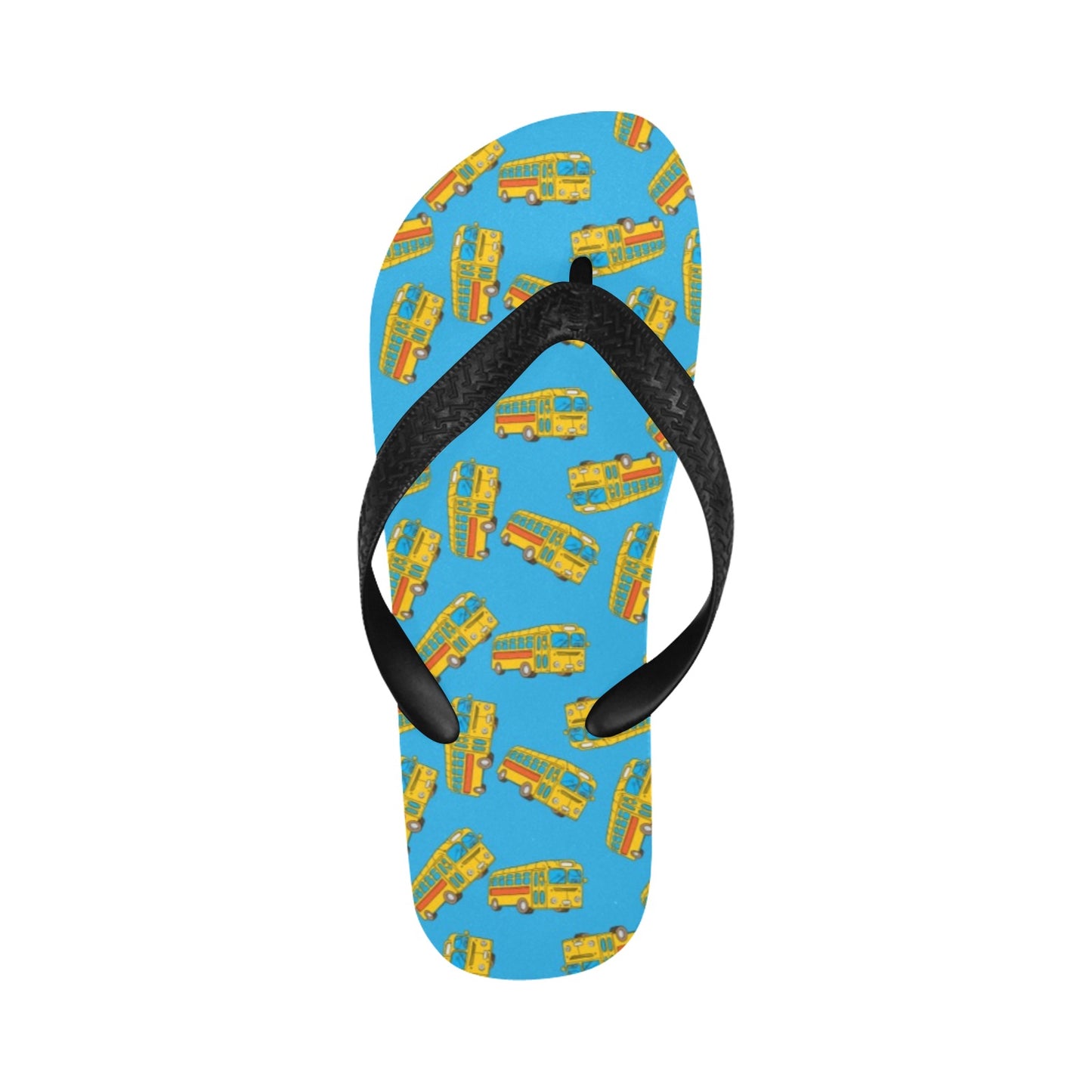 School Bus Print Design LKS302 Flip Flops