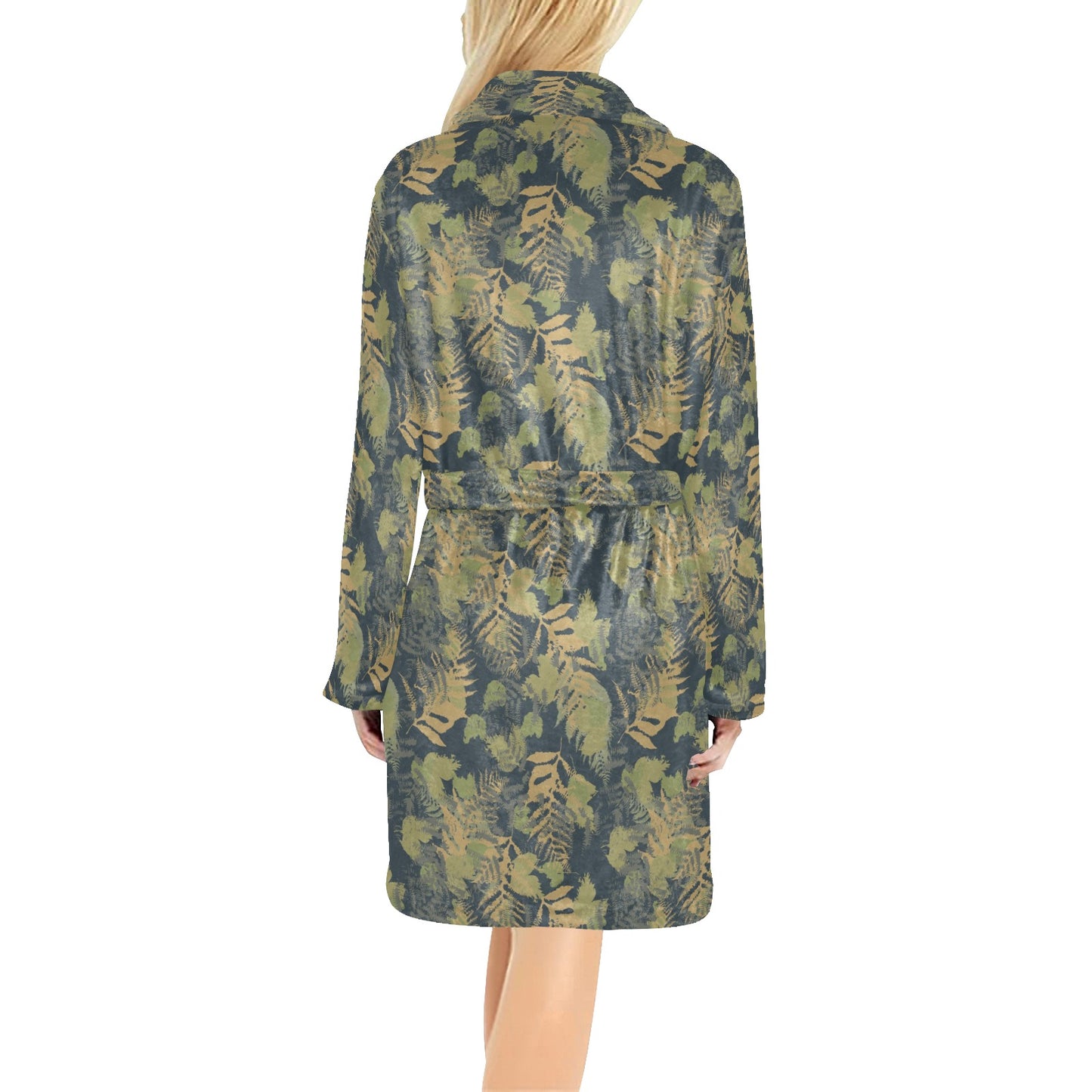 Camouflage Tropical Pattern Print Design 04 Women's Fleece Robe
