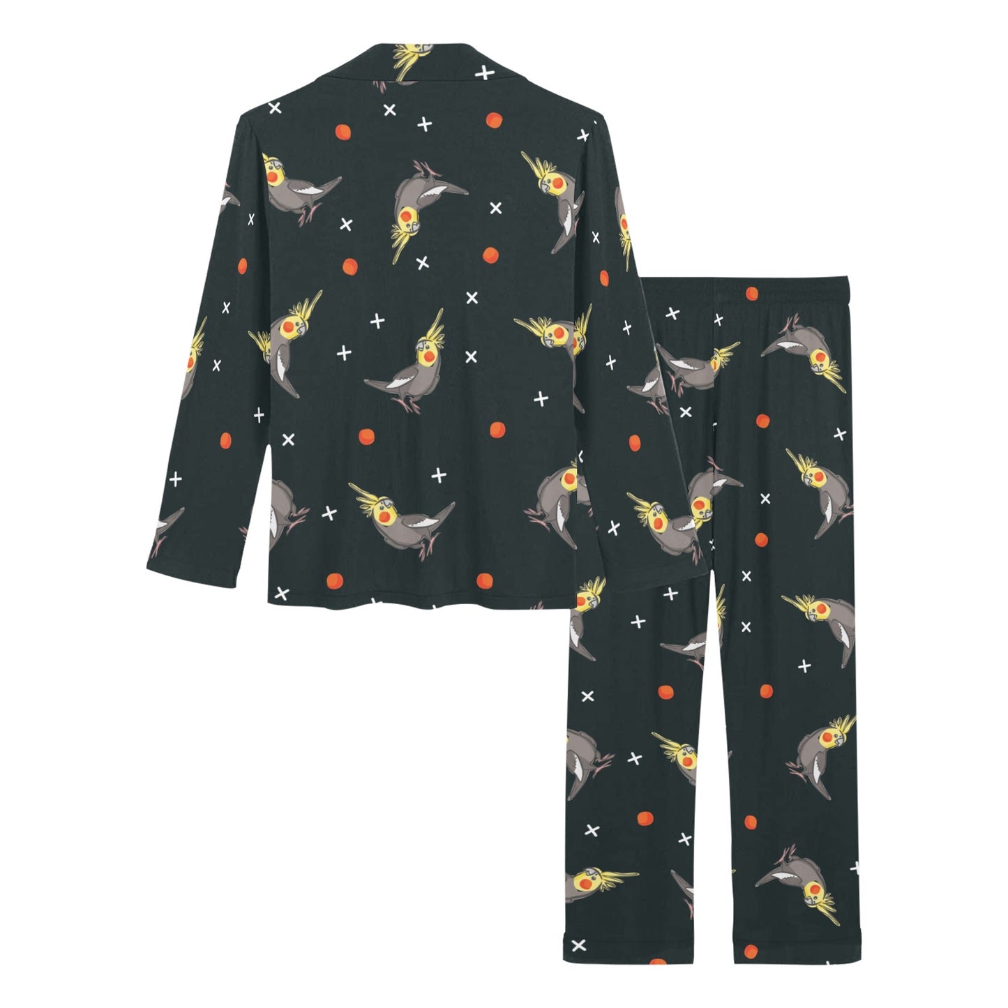 Cockatiel Pattern Print Design 02 Women's Long Pajama Set