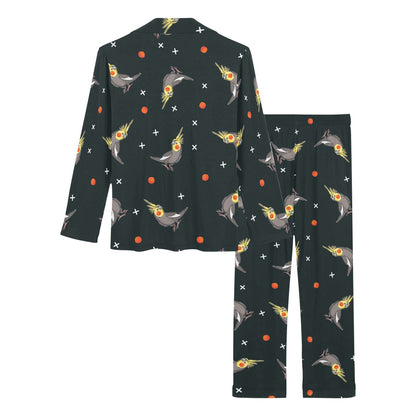 Cockatiel Pattern Print Design 02 Women's Long Pajama Set