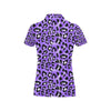 Leopard Purple Skin Print Women's Polo Shirt