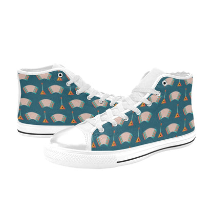 Accordion Print Design LKS402 Men's High Top Canvas Shoes