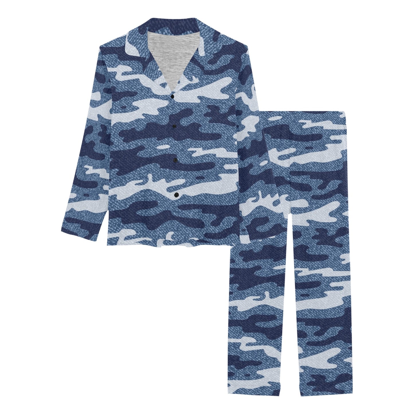 Jean Camouflage Pattern Print Design 05 Women's Long Pajama Set