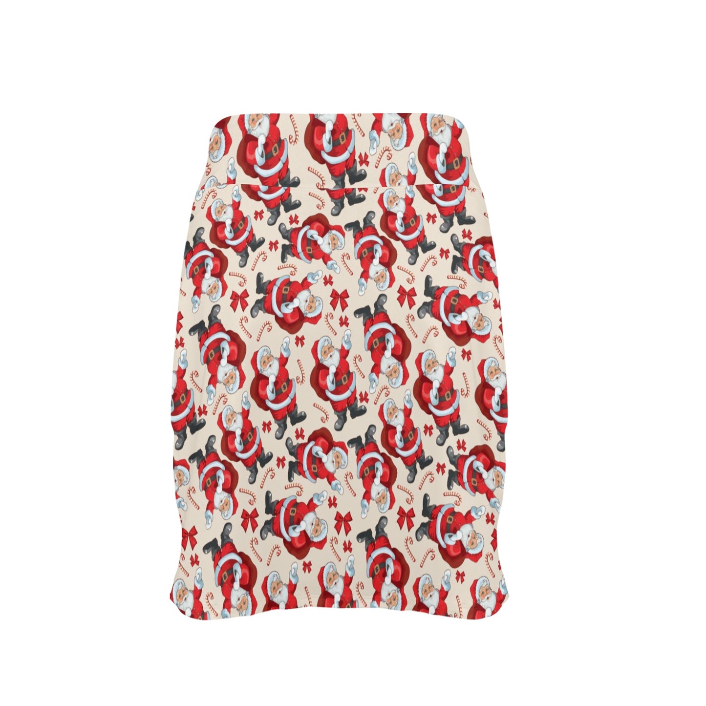 Santa Christmas Themed Print Design LKS302 Women's Golf Skirt with Pocket