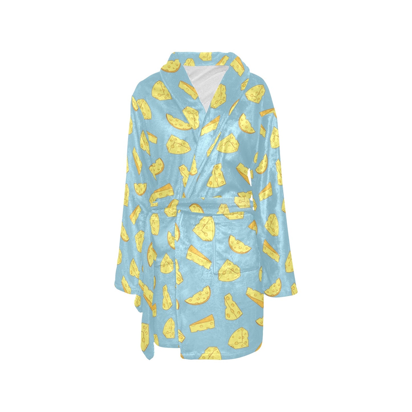 Cheese Pattern Print Design 04 Women's Fleece Robe