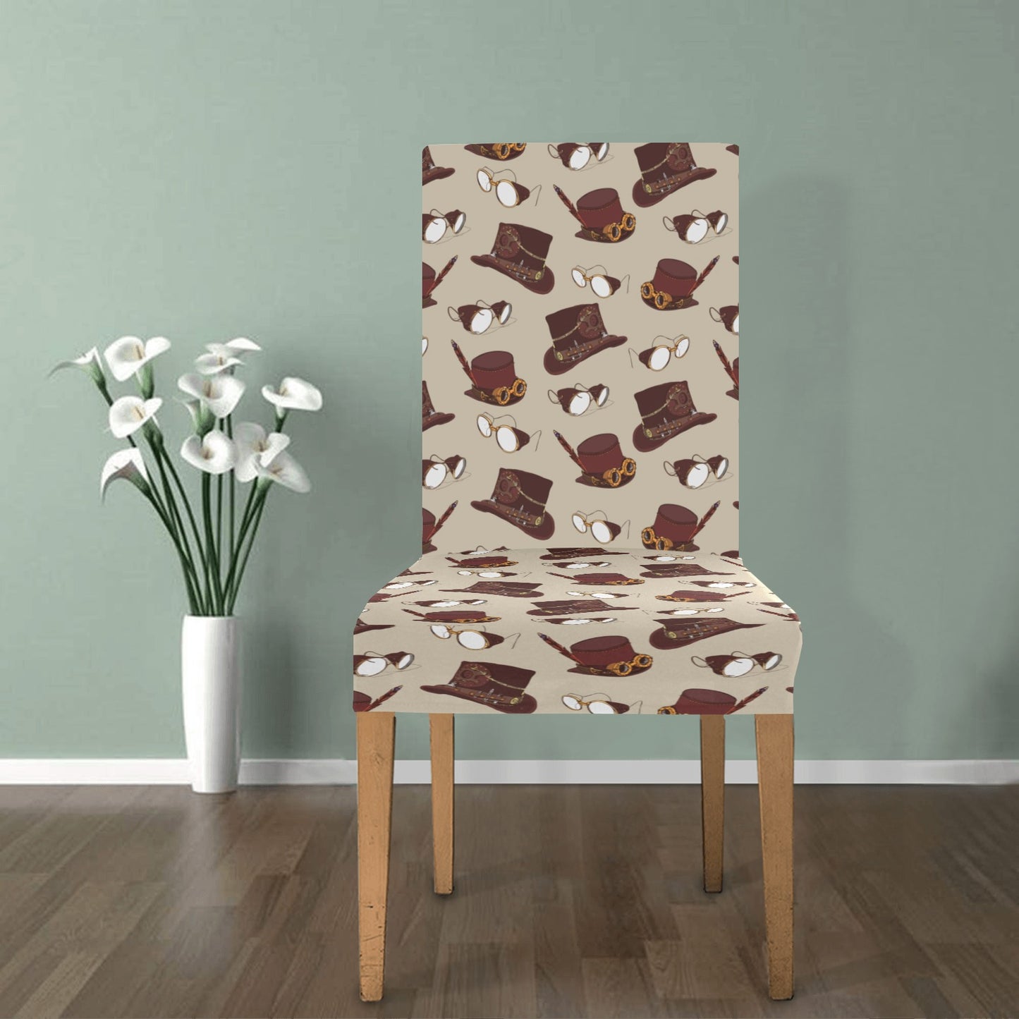 Steampunk Hat Print Design LKS301 Dining Chair Slipcover