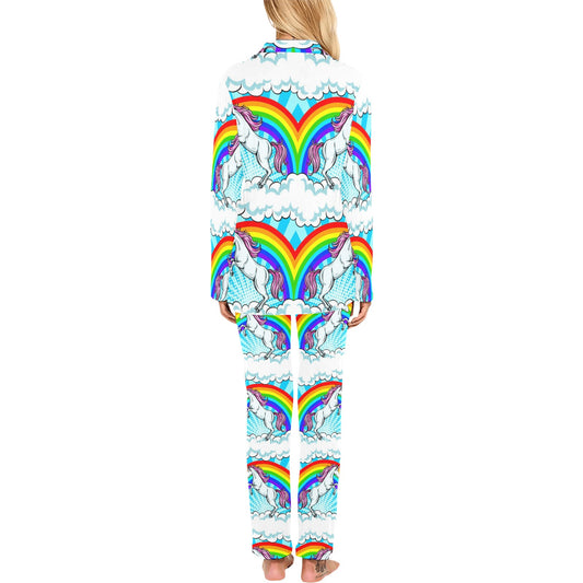 Unicorn Rainbow Women's Long Pajama Set