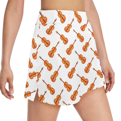 Violin Print Design LKS401 17" Golf & Pickleball Skort with Pockets