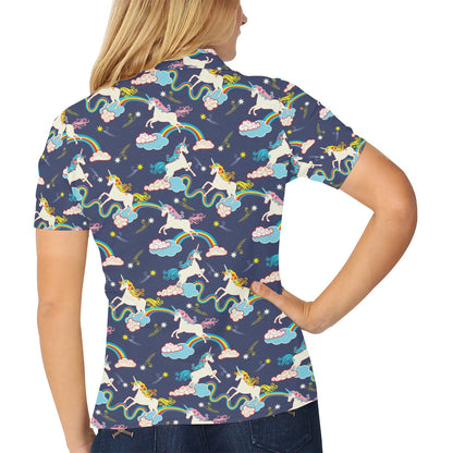 Unicorn Print Design LKS304 Women's Polo Shirt