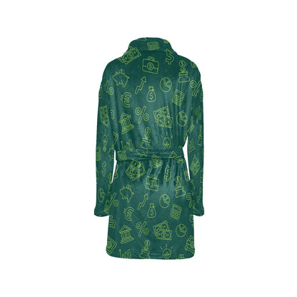 Accounting Financial Pattern Print Design 02 Women's Fleece Robe