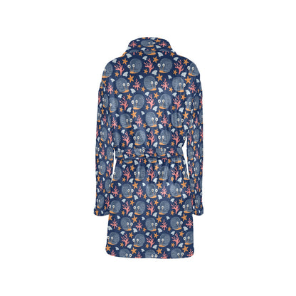 Snail Print Design LKS402 Women's Fleece Robe