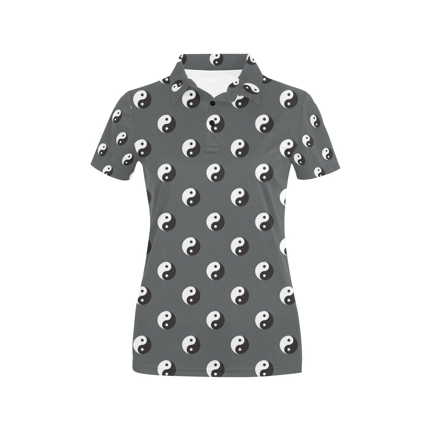 Yin Yang Print Design LKS303 Women's Polo Shirt