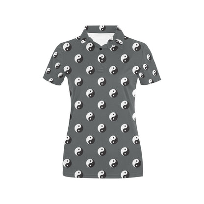 Yin Yang Print Design LKS303 Women's Polo Shirt