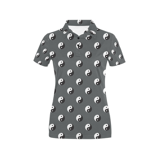 Yin Yang Print Design LKS303 Women's Polo Shirt