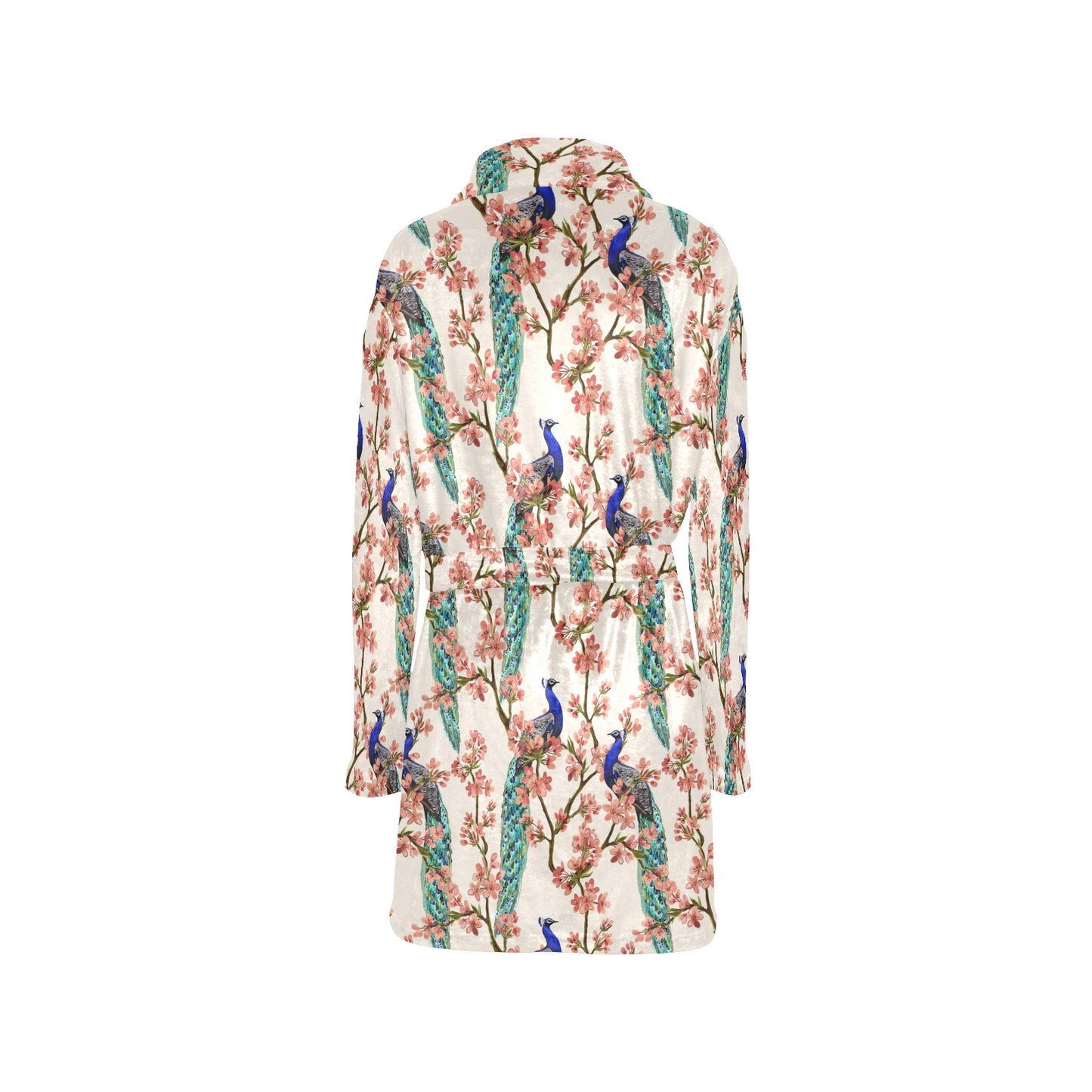 Cherry Blossom Peacock Women's Fleece Robe