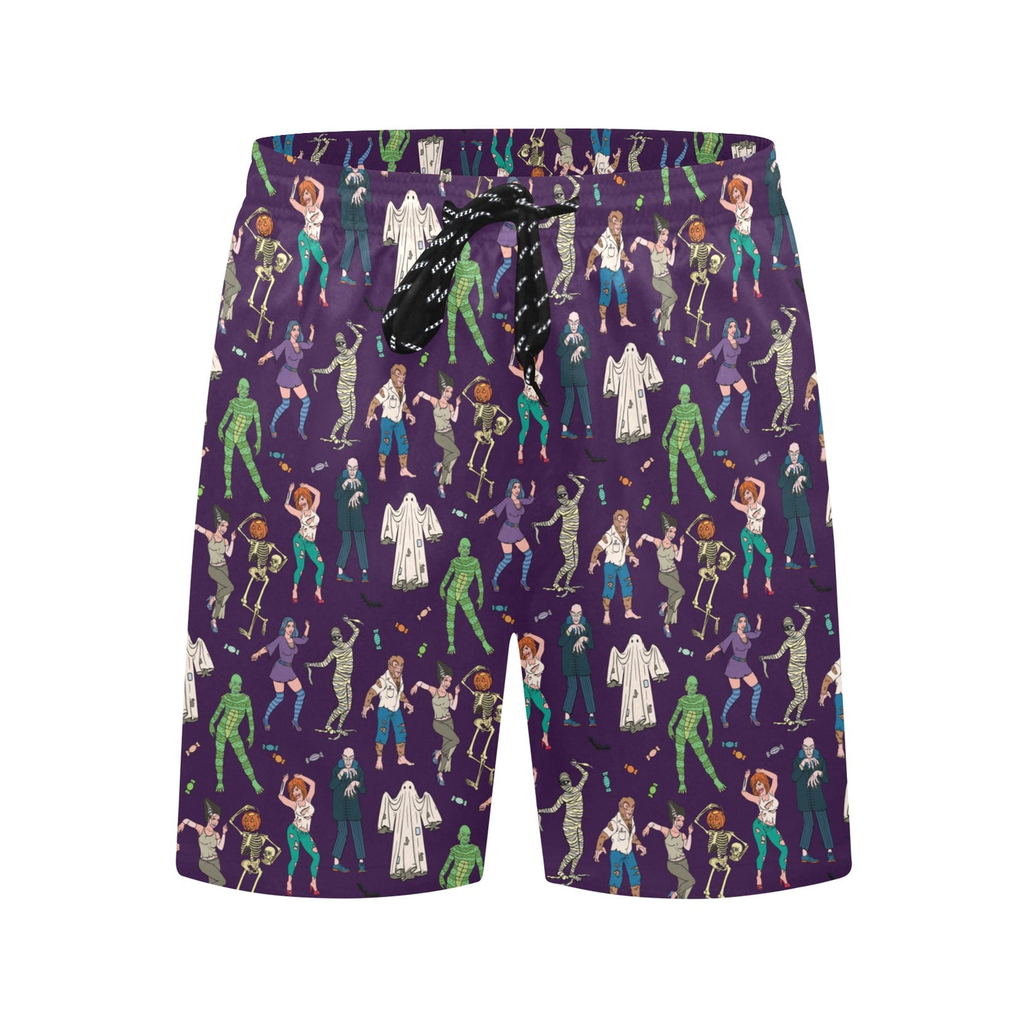 Creepy Zombie Print Design LKS302 Men's Swim Trunks Beach Shorts