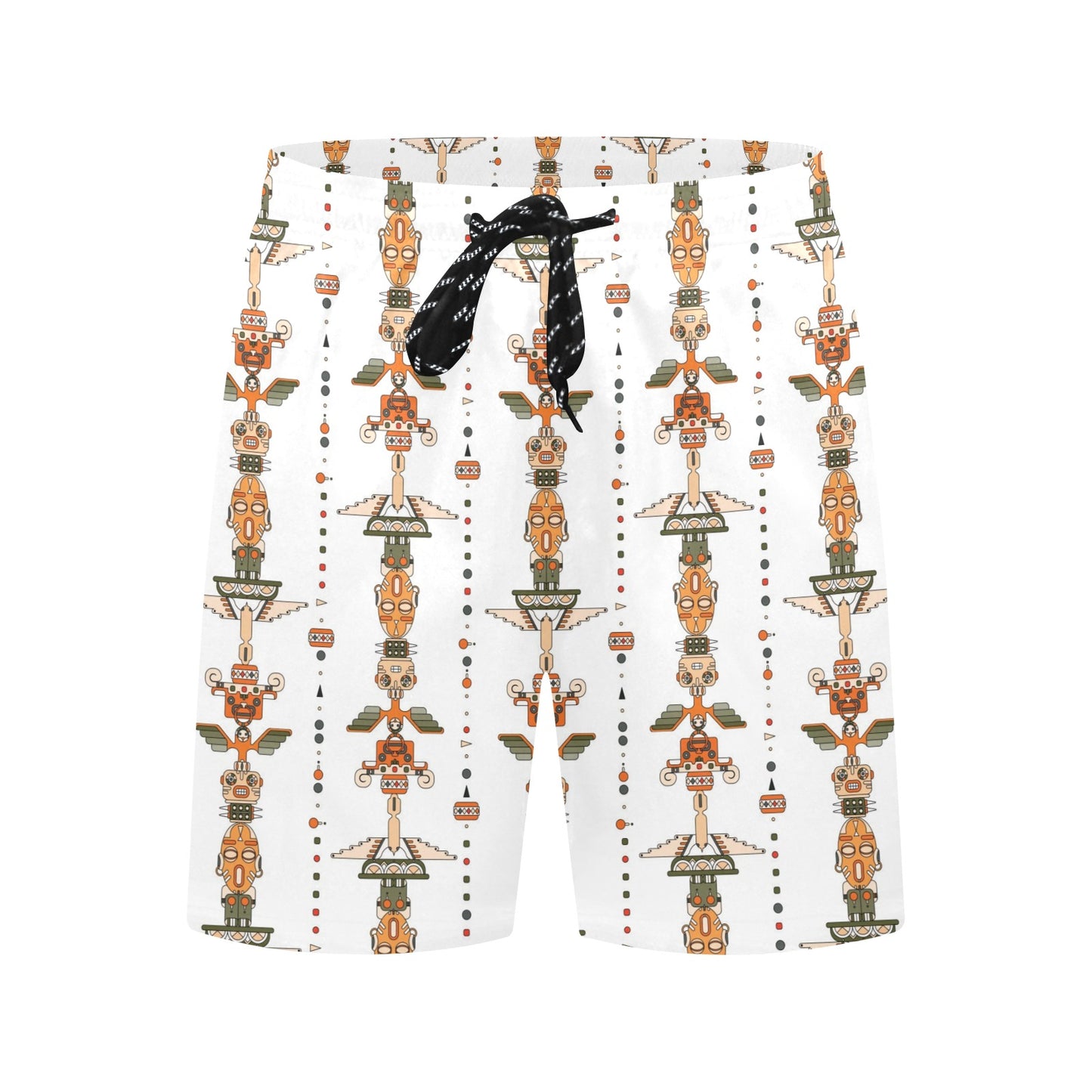 Totem Print Design LKS302 Men's Swim Trunks Beach Shorts