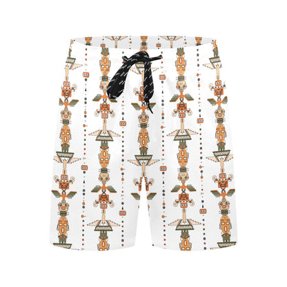 Totem Print Design LKS302 Men's Swim Trunks Beach Shorts