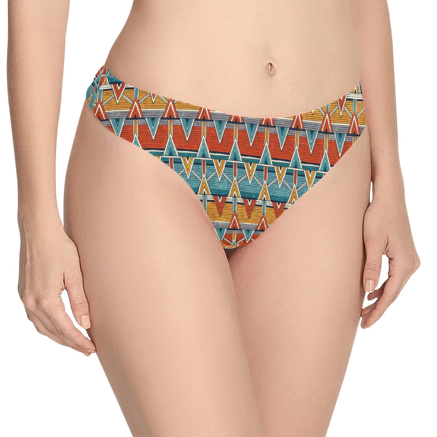 Kente Print African Design Themed Women's Thongs
