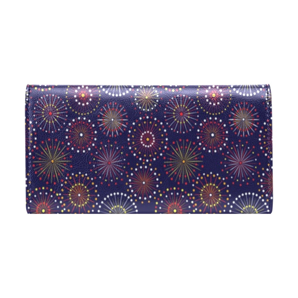 Firework Flower Style Print Design LKS302 Women's Trifold Wallet