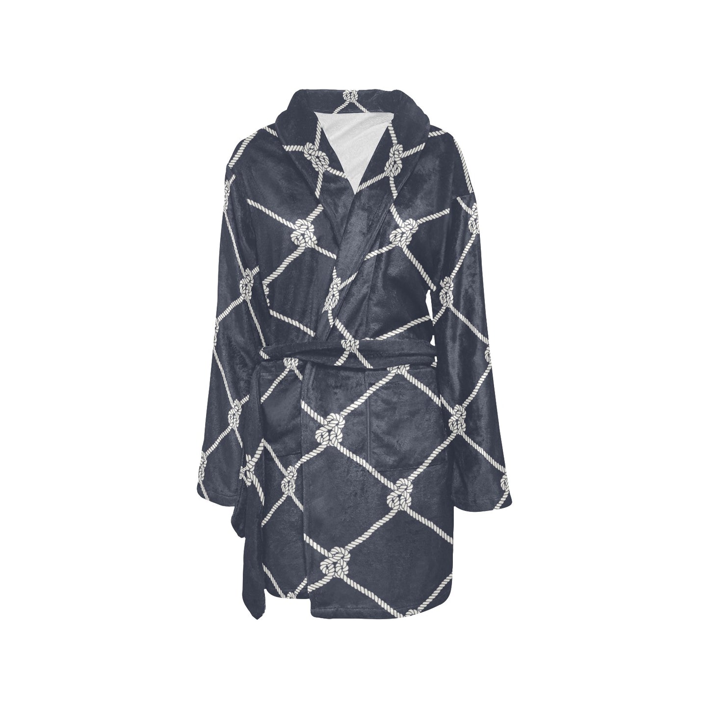 Rope Pattern Print Design A02 Women's Fleece Robe