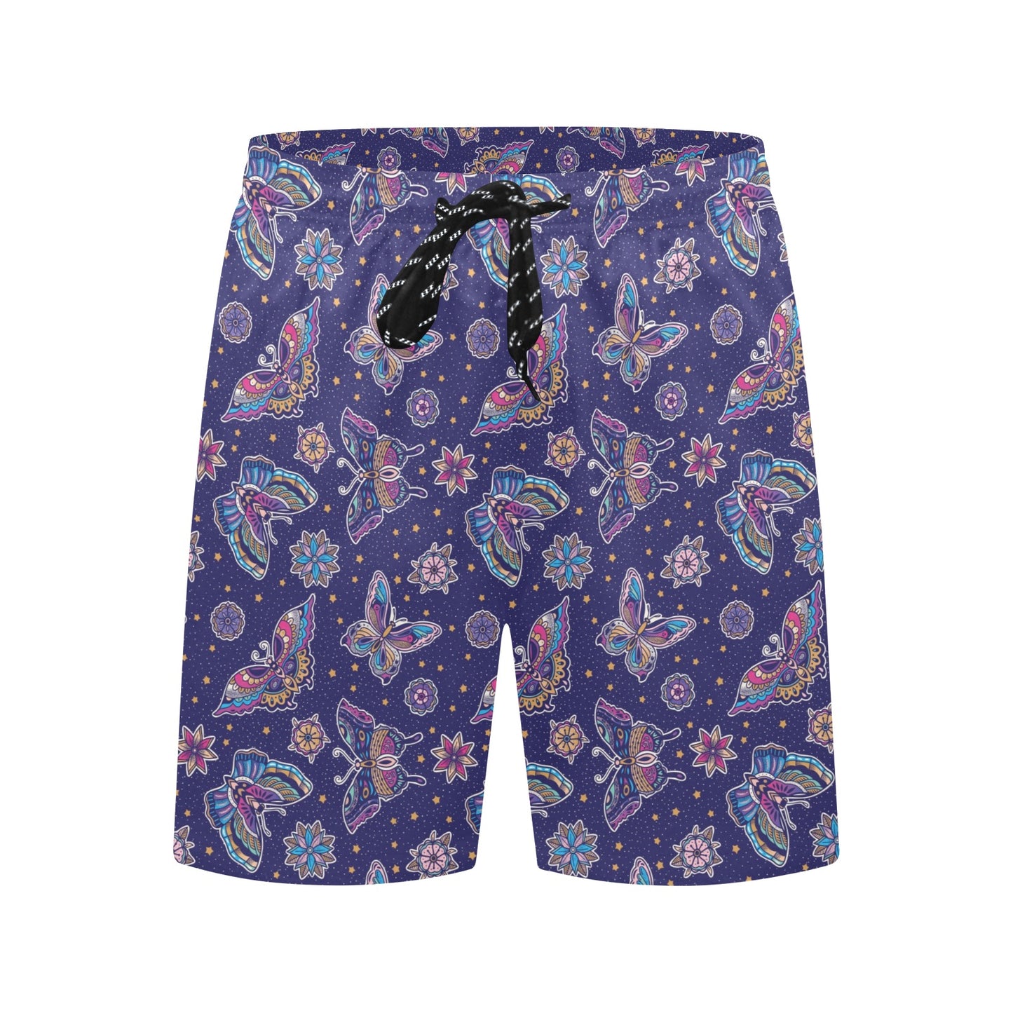 Butterfly Print Design LKS303 Men's Swim Trunks Beach Shorts