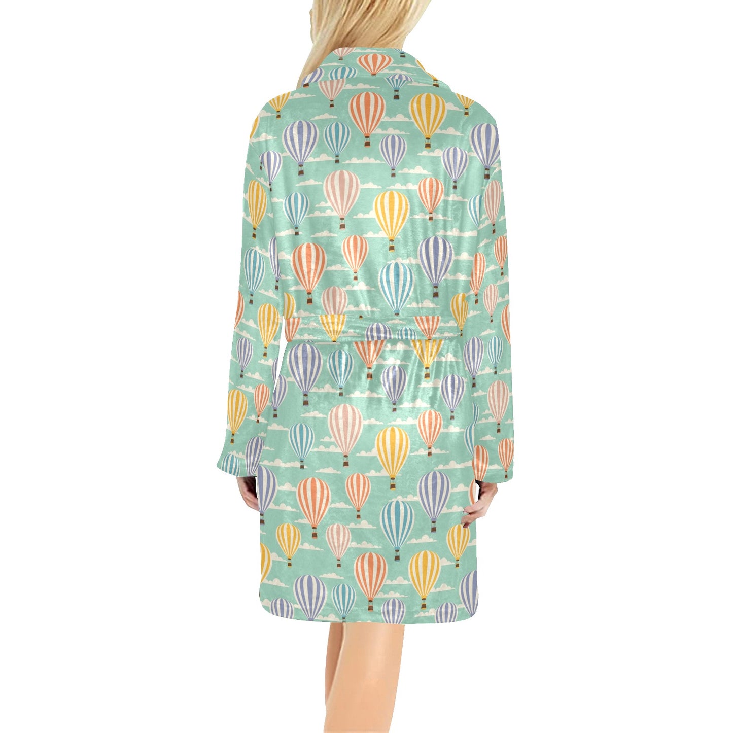 Ballon Pattern Print Design 01 Women's Fleece Robe