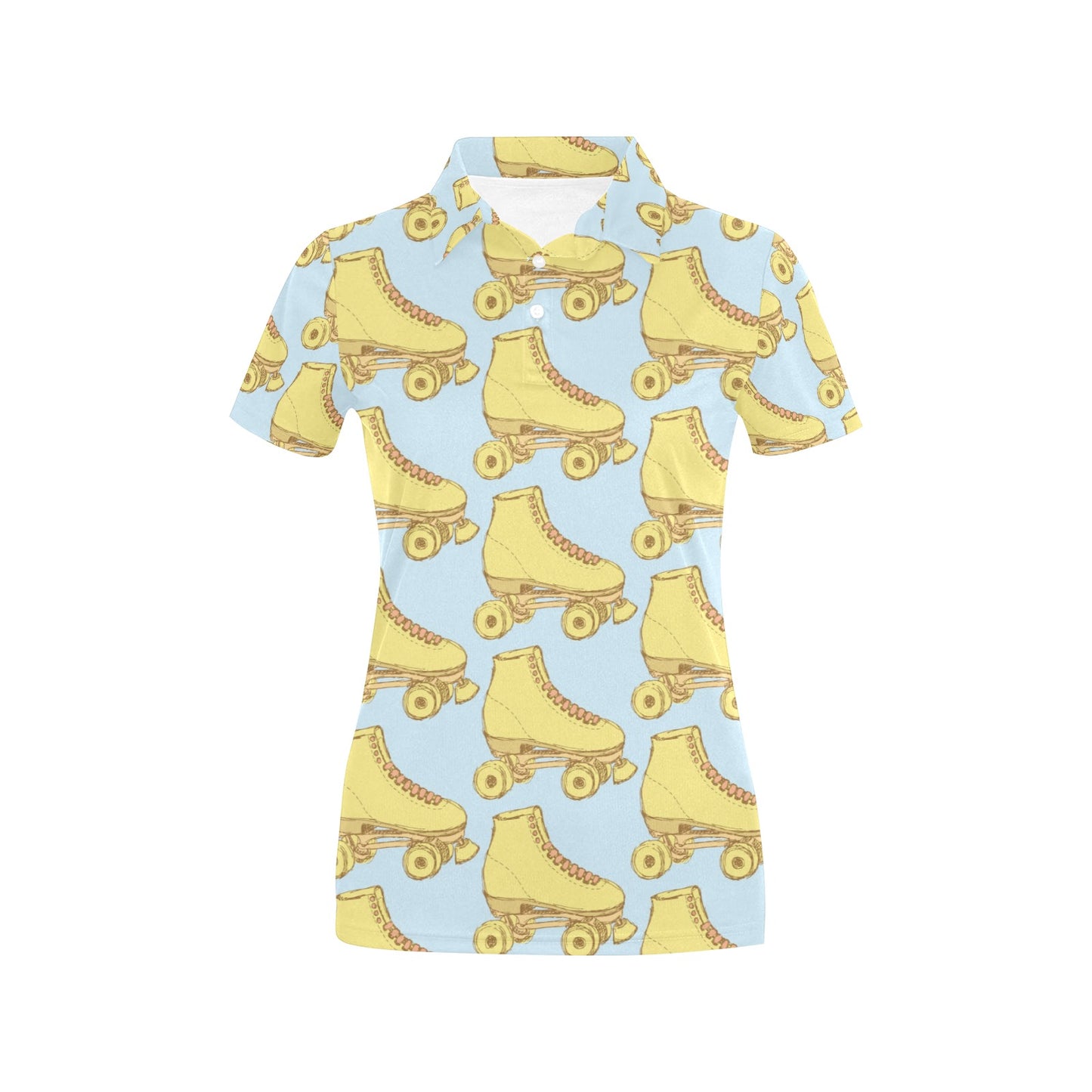 Roller skate Pattern Print Design A03 Women's Polo Shirt