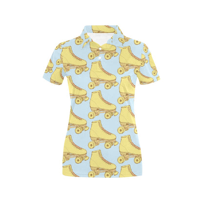Roller skate Pattern Print Design A03 Women's Polo Shirt