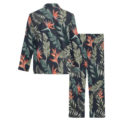 Bird Of Paradise Pattern Print Design BOP02 Men's Long Pajama Set