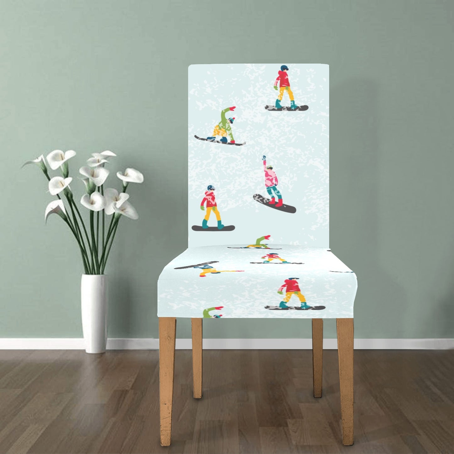 Snowboard Print Design LKS304 Dining Chair Slipcover