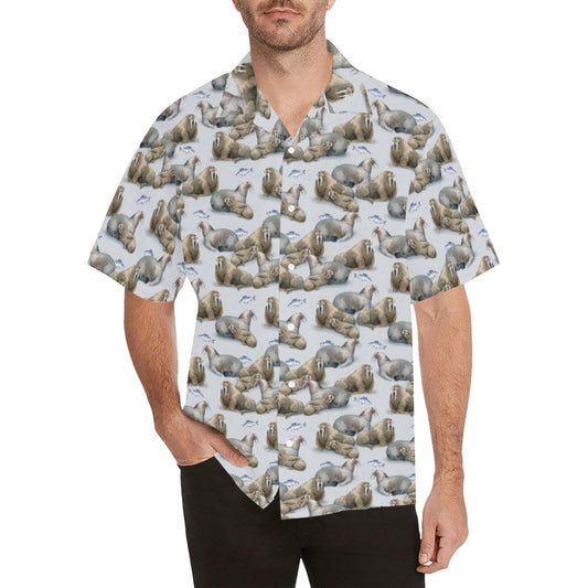 Walrus Print Design LKS401 Men's Men's Hawaiian Shirt