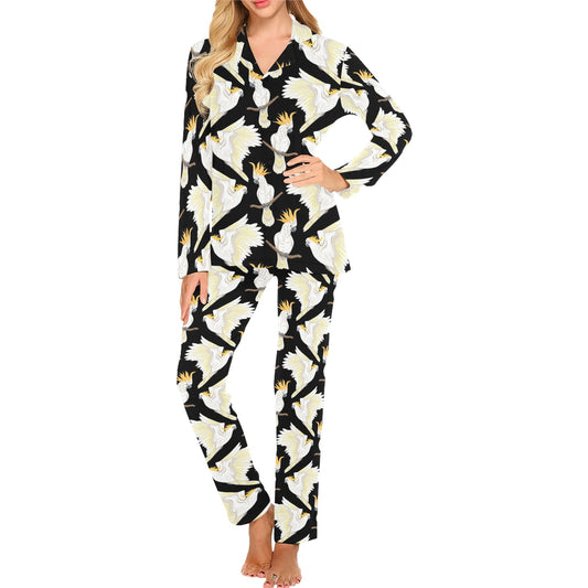 Cockatoo Print Design LKS402 Women's Long Pajama Set