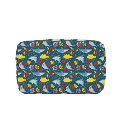 Scuba With Sharks Print Design LKS303 Insulated Lunch Bag