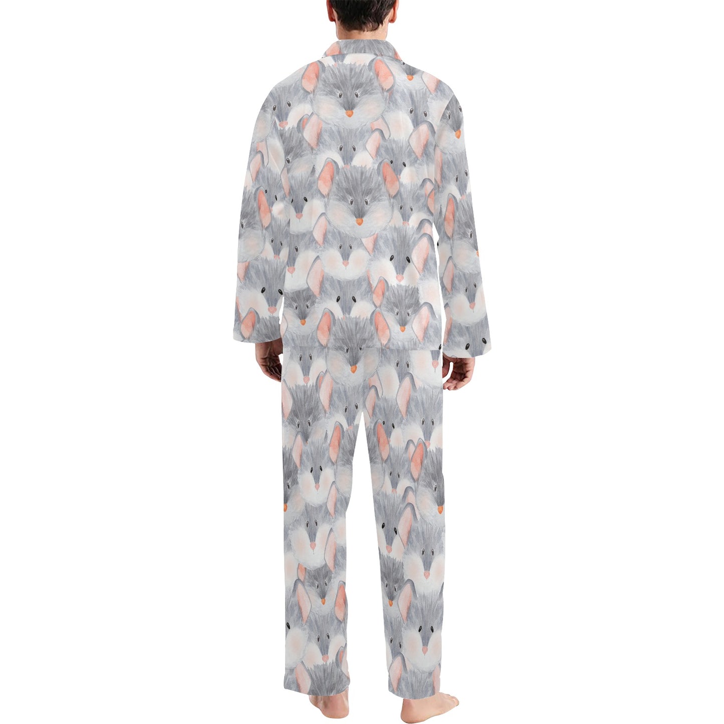 Rat Baby Pattern Print Design 02 Men's Long Pajama Set