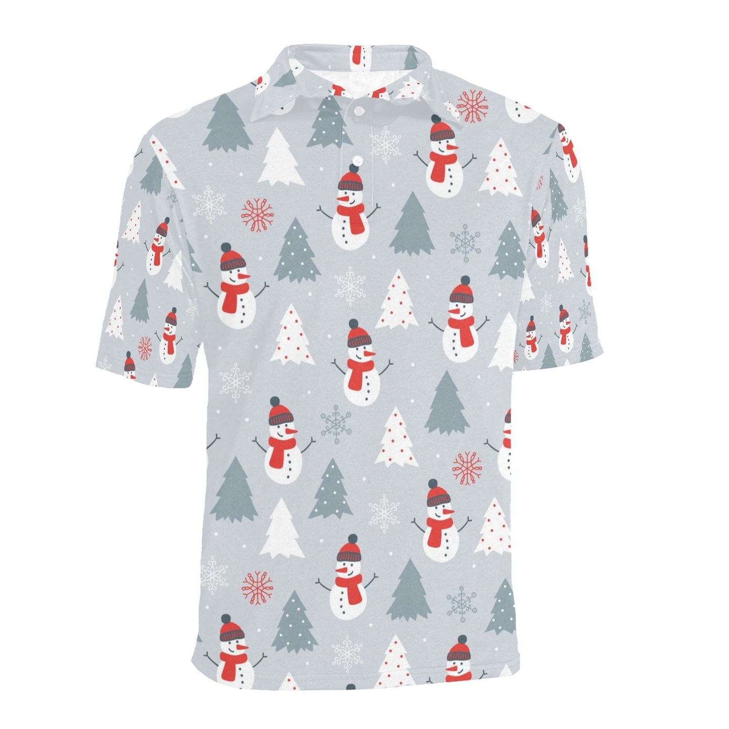 Snowman Print Design LKS302 Men Polo Shirt