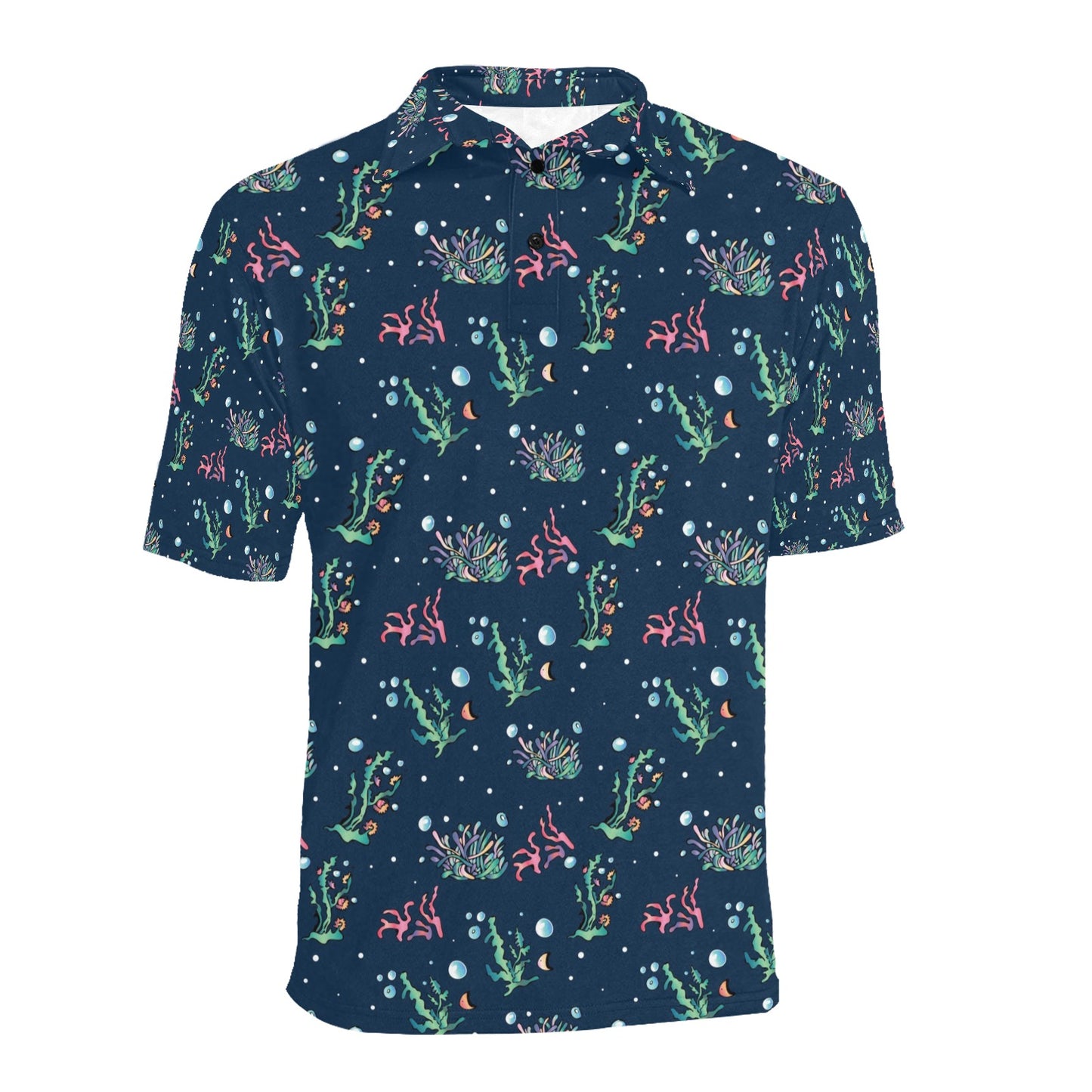 Seaweed Print Design LKS306 Men Polo Shirt