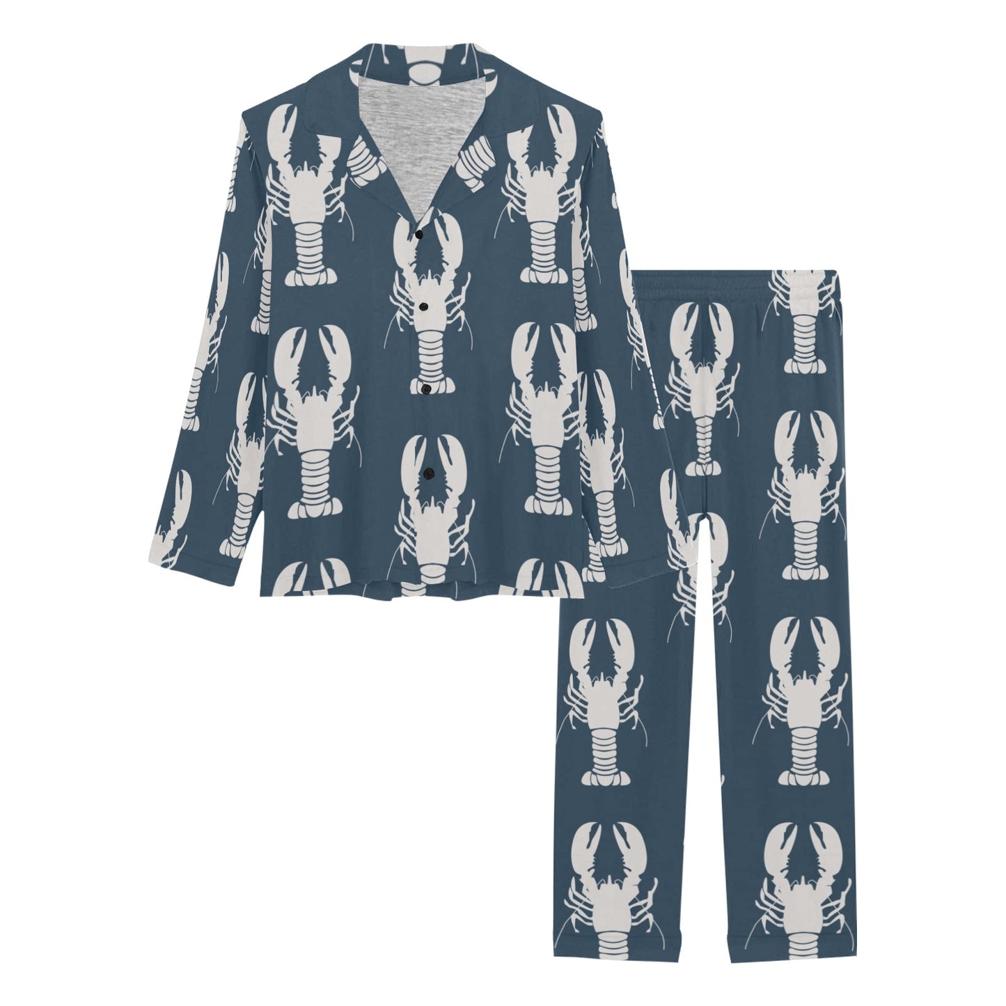 Lobster Pattern Print Design 02 Women's Long Pajama Set