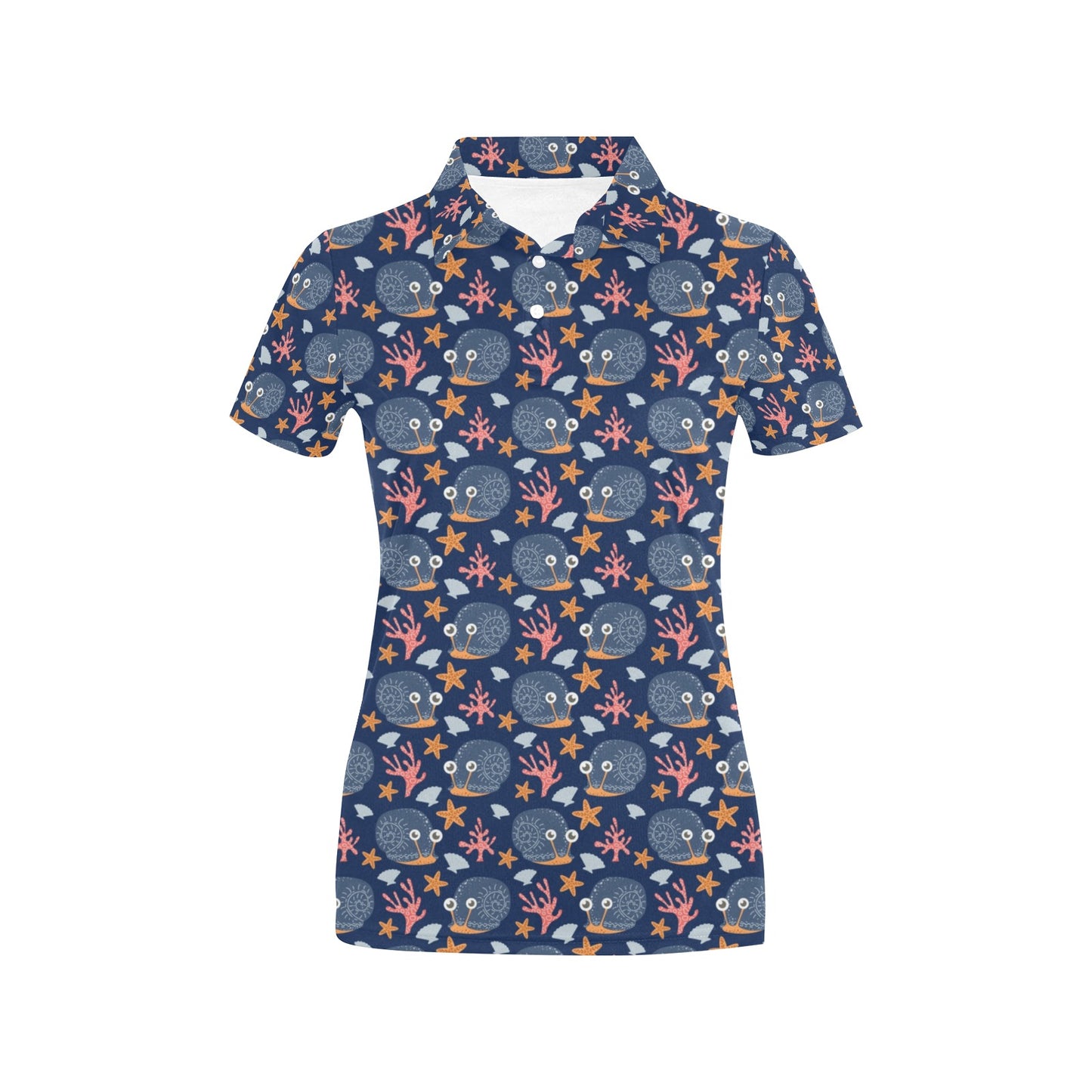 Snail Print Design LKS402 Women's Polo Shirt