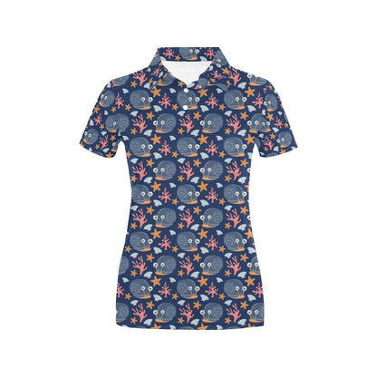 Snail Print Design LKS402 Women's Polo Shirt