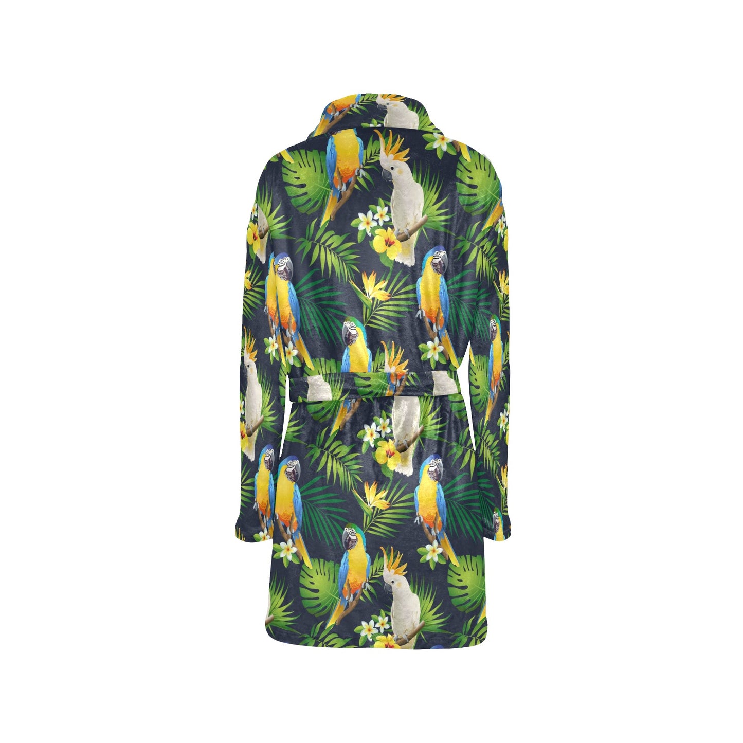 Parrot Pattern Print Design A03 Women's Fleece Robe