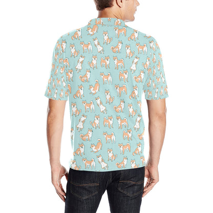 Shiba Inu Print Design LKS304 Men Polo Shirt
