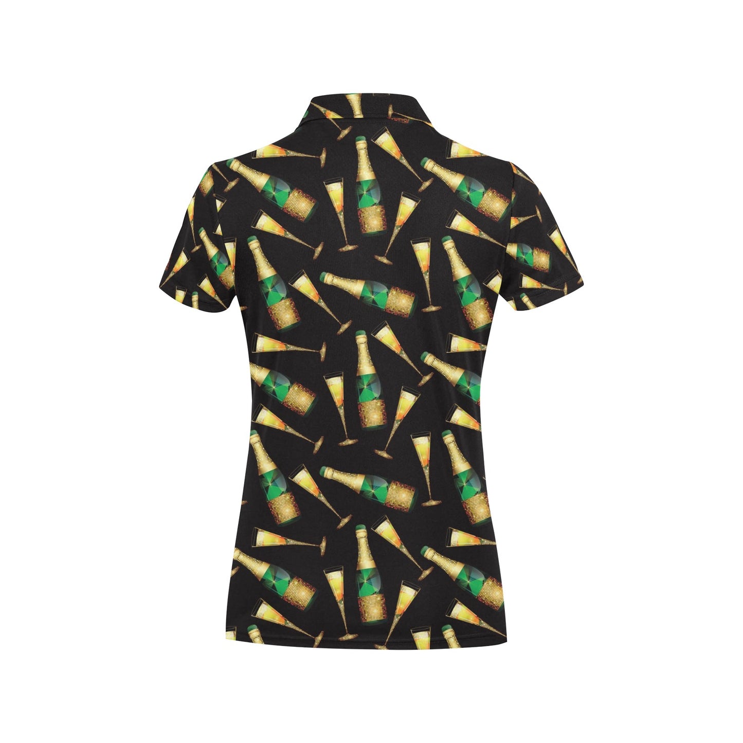 Champagne Pattern Print Design 02 Women's Polo Shirt