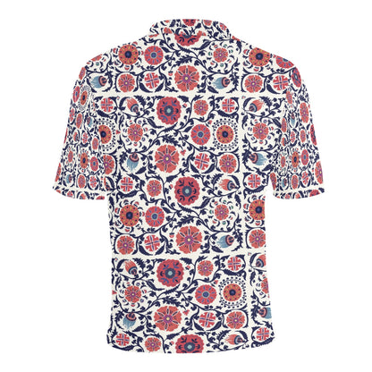 Suzani Print Design LKS304 Men Polo Shirt