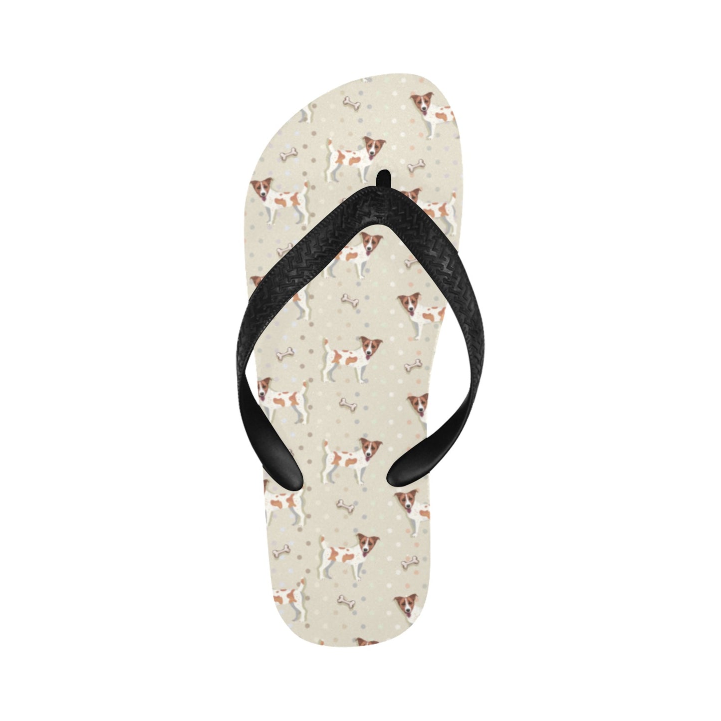 Russell Terriers With Bone Print Design LKS302 Flip Flops