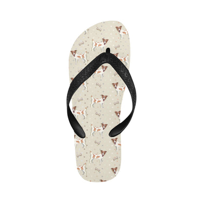Russell Terriers With Bone Print Design LKS302 Flip Flops