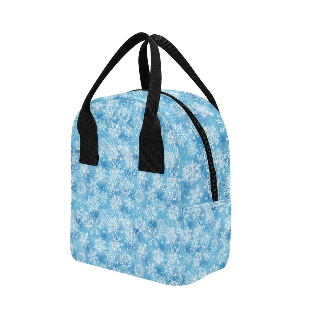 Snowflake Blue Print Design LKS301 Insulated Lunch Bag