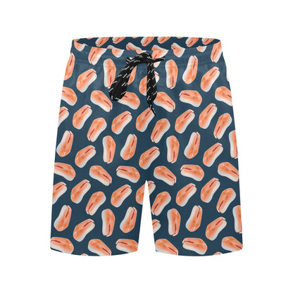 Salmon Steak Print Design LKS306 Men's Swim Trunks Beach Shorts